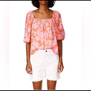 NWT Sanctuary  Pink Floral Top‎ Square Neck Bohemian Size 3X